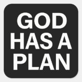 God Has a Plan Faith Quote Vierkante Sticker (Voorkant)