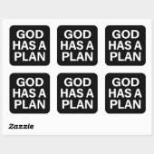 God Has a Plan Faith Quote Vierkante Sticker (Vel)