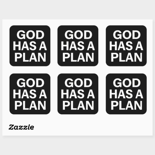 God Has a Plan Faith Quote Vierkante Sticker (Vel)