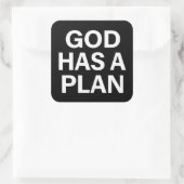 God Has a Plan Faith Quote Vierkante Sticker (Tas)