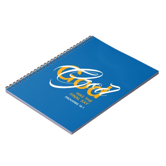 GOD HAS THE FINAL SAY Christian Scripture Blue Notitieboek (Linkerzijde)
