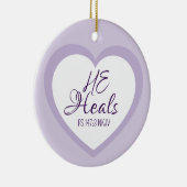 God Heals the Brokenhearted Light Purple Christmas Keramisch Ornament (Rechts)