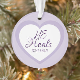 God Heals the Brokenhearted Light Purple Christmas Ornament