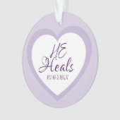 God Heals the Brokenhearted Light Purple Christmas Ornament (voorkant)