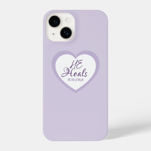 God Heals the Brokenhearted Light Purple Comfort iPhone Hoesje (Achterkant)