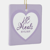 God Heals the Brokenhearted Light Purple Comfort Keramisch Ornament (Rechts)