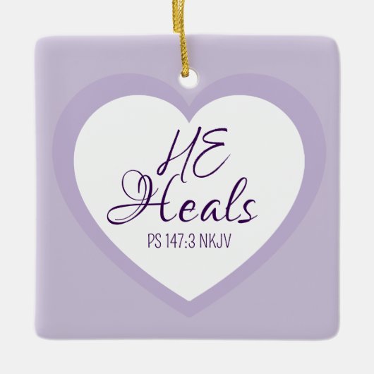 God Heals the Brokenhearted Light Purple Comfort Keramisch Ornament (Voorkant)