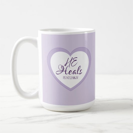 God Heals the Brokenhearted Light Purple Comfort Koffiemok (Links)