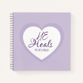 God Heals the Brokenhearted Light Purple Comfort Notitieboek