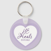 God Heals the Brokenhearted Light Purple Comfort Sleutelhanger (Voorkant)