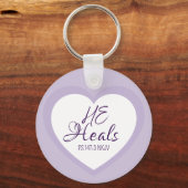 God Heals the Brokenhearted Light Purple Comfort Sleutelhanger (Voorkant)