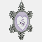 God Heals the Brokenhearted Light Purple Tin Sneeuwvlok Ornament (Links)