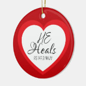 God Heals the Brokenhearted Red Christmas Keramisch Ornament (Links)