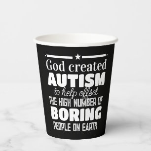 God heeft autisme voor een speciale reden gecreëer papieren bekers