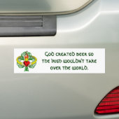 God heeft bier geschapen. . .  Bumpersticker (Op auto)