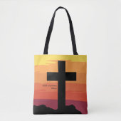 God heeft de controle. Jezus, Kruis, Bijbel, Relig Tote Bag (Voorkant)
