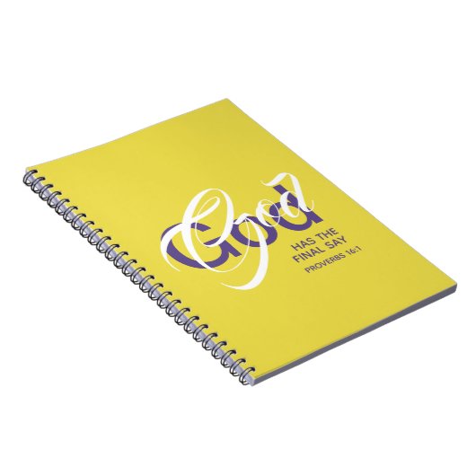 GOD HEEFT DE EINDZEG Christelijke Geel van de Manu Notitieboek (Rechterzijde)