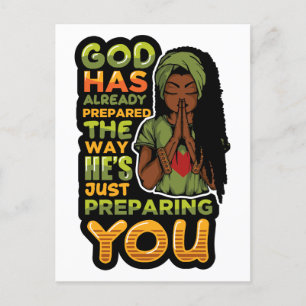 God heeft de manier waarop hij zich voorbereidt al briefkaart