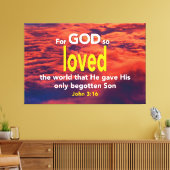 GOD HEEFT DE WERELD OP 3:16 GEPLAATST. CANVAS AFDRUK (Insitu (Woonkamer))