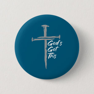 God heeft dit Christelijk Kruis Geloof Motivatie Ronde Button 5,7 Cm