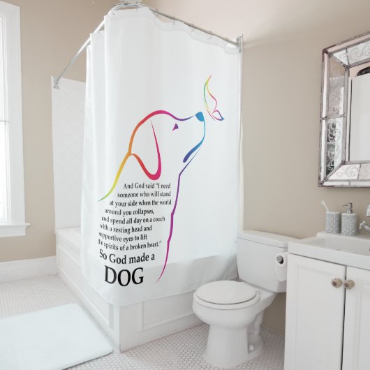 God heeft een hond gemaakt douchegordijn (In situ)