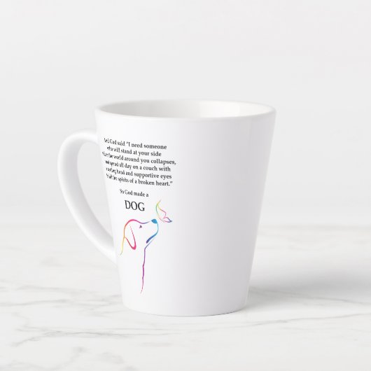 God heeft een hond gemaakt latte mok (Linkerhoek)