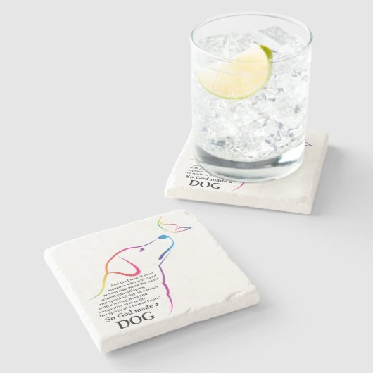 God heeft een hond gemaakt stenen onderzetter (Zijkant)