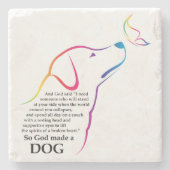 God heeft een hond gemaakt stenen onderzetter (Voorkant)