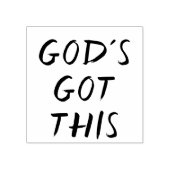 God heeft een houten rubberen stempel (Afrduk)