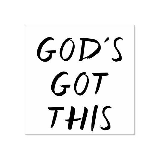 God heeft een houten rubberen stempel (Afrduk)