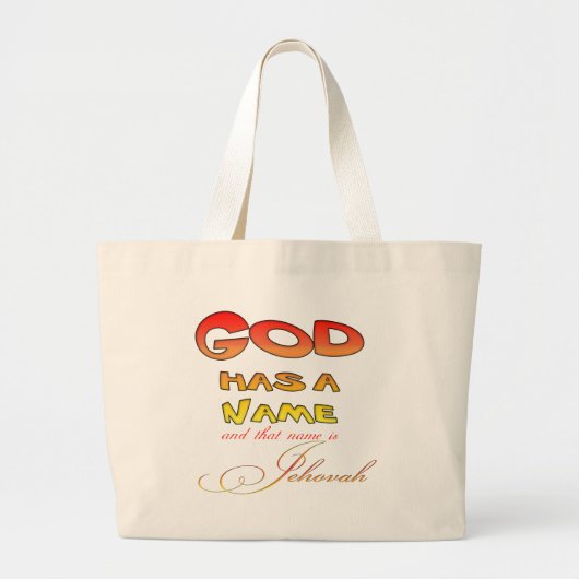 God heeft een naam Jehovah Grote Tote Bag (Voorkant)