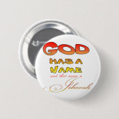 God heeft een naam Jehovah Ronde Button 5,7 Cm (Voorkant /achterkant)