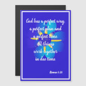 God heeft een perfecte manier Roman 8:28 Blue Magn (Voorkant / Achterkant)