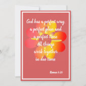 God heeft een perfecte manier Roman 8:28 Kaart (Voorkant)