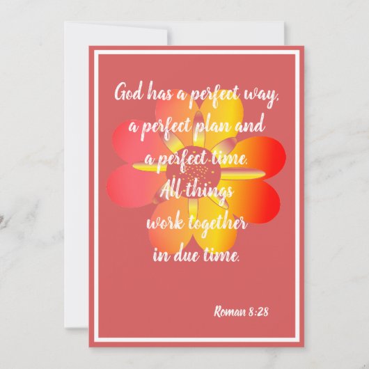 God heeft een perfecte manier Roman 8:28 Kaart (Voorkant)