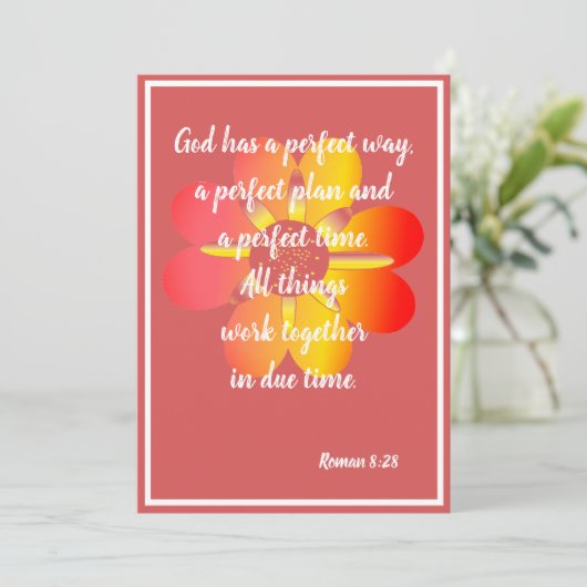God heeft een perfecte manier Roman 8:28 Kaart (Staand voorkant)