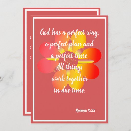 God heeft een perfecte manier Roman 8:28 Kaart (Voorkant / Achterkant)