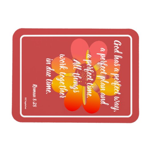 God heeft een perfecte manier Roman 8:28 Kaart Magneet (Horizontaal)