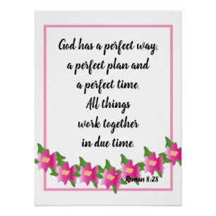 God heeft een perfecte manier Roman 8:28 Poster