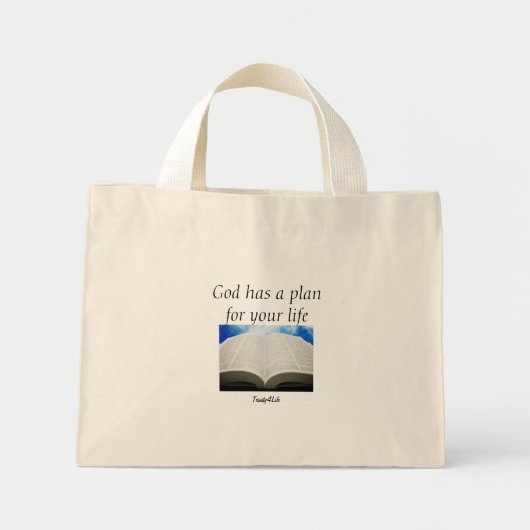 God heeft een plan voor je leven. mini tote bag (Voorkant)
