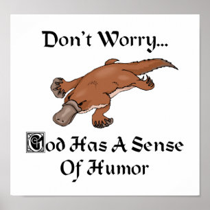 God Heeft Een Zin Voor Humor - Grappige Vogelbekdi Poster