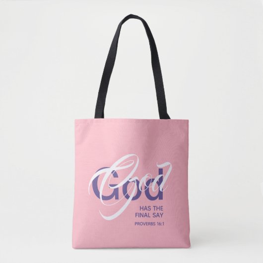 GOD HEEFT EINDELIJK ZEGGENSCHAP Proverbs Monogram Tote Bag (Voorkant)
