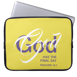GOD HEEFT EINDSAY Monogram, geel Laptop Sleeve