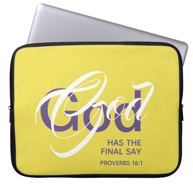 GOD HEEFT EINDSAY Monogram, geel Laptop Sleeve (Voorkant)