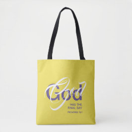 GOD HEEFT EINDSAY Monogram, geel Tote Bag