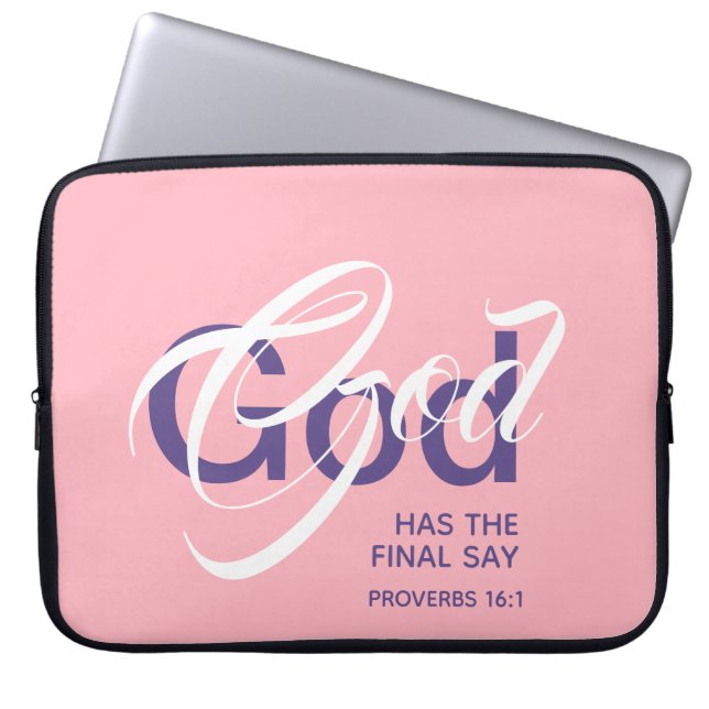 GOD HEEFT EINDSAY Monogram Scriptroze Laptop Sleeve (Voorkant)