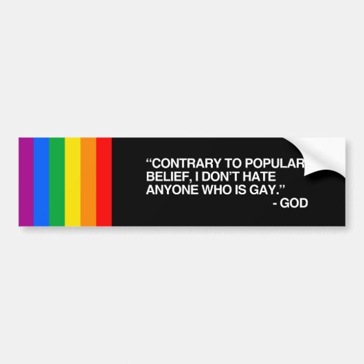 GOD HEEFT GEEN HATE VAN GAY PEOPLE.png Bumpersticker (Voorkant)