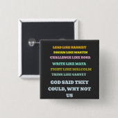 GOD HEEFT GEZEGD VIERKANTE BUTTON 5,1 CM (Voorkant /achterkant)