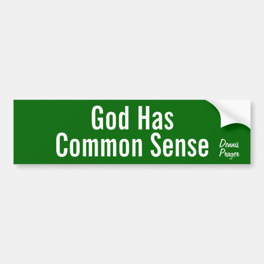 God Heeft Gezond Verstand Bumpersticker (Voorkant)