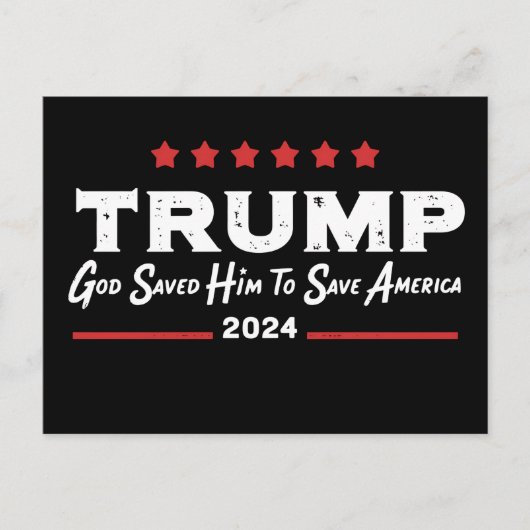 God heeft hem gered om Amerika te redden Trump 47 Uitnodiging Briefkaart (Voorkant)